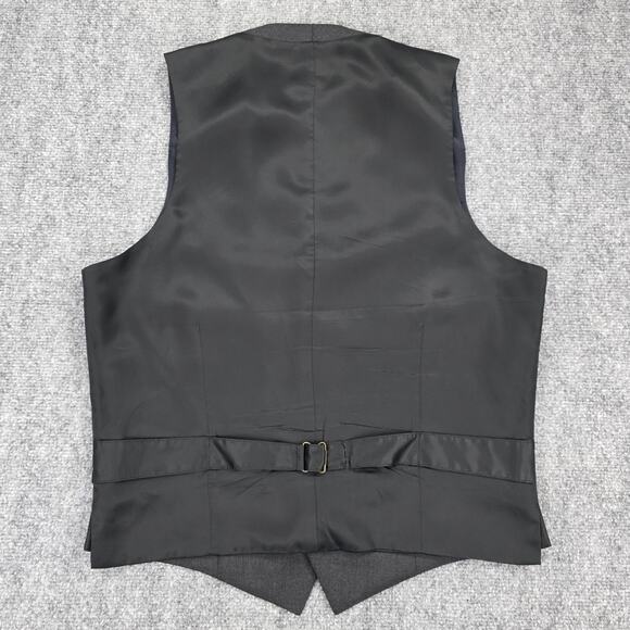 J Crew Vest Mens Small Gray Charcoal Loro Piana Super 120s Wool Dress Waistcoat - Picture 4 of 16